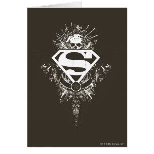 Superman Stylisé   Logo blanc étoile et crâne