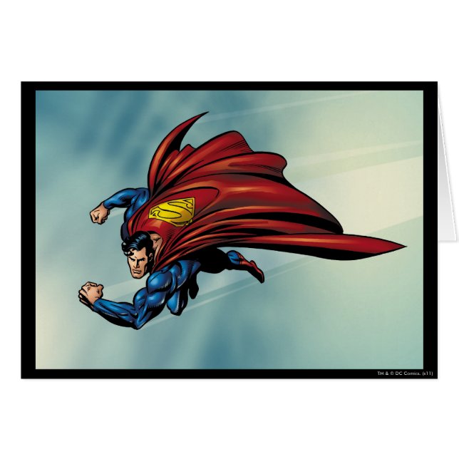 Superman vole avec cap (Devant horizontal)