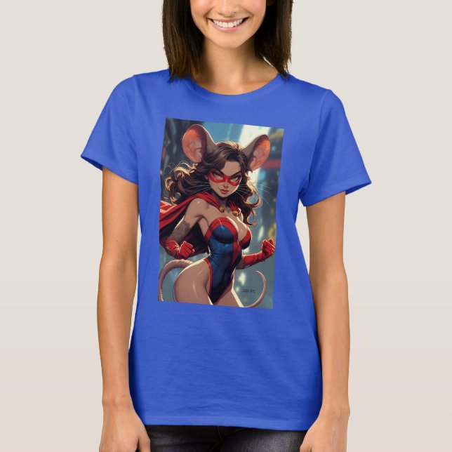 SuperMouse Femme femmes T-shirt bleu (Devant)