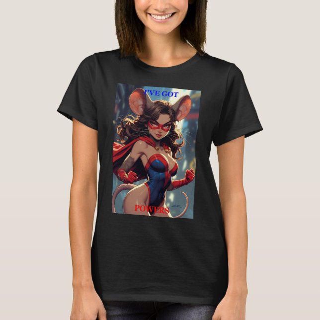 SuperMouse Femme Got Powers femmes T-shirt noir (Devant)