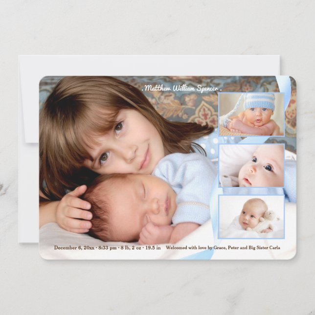 Superposer le Faire-part de naissance de garçon à  (Devant)