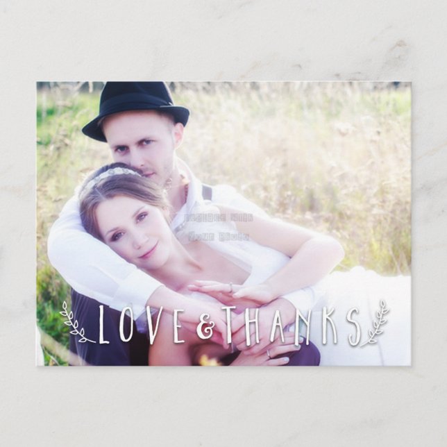 Superposition Amour & Remerciements Carte postale  (Devant)