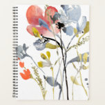 Superposition de fleurs - Aquarelle Fleurs pastel<br><div class="desc">Superposition de fleurs I par Jennifer Goldberger. Fleurs et tiges dans un style aquarelle,  principalement avec des couleurs claires.</div>