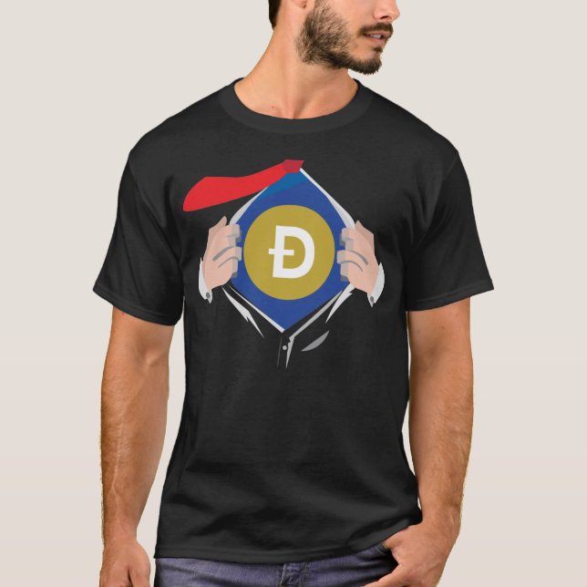 Superpowered by Dogecoin T-Shirt (Devant)