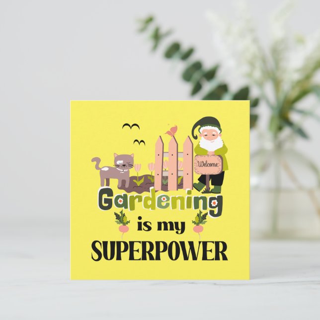 Superpuissance du jardin, jardinier mignon (Debout devant)