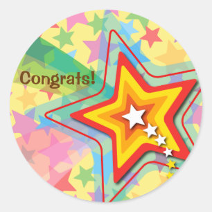 Superstar Rainbow Fun Party Favoriser Étiquette / 