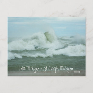 Superstorm Sandy Waves sur carte postale du lac Mi