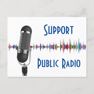 Support de la carte postale de la radio publique