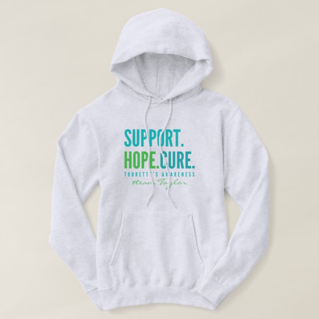 support de tourette Nom personnalisé Sweat - shirt (Design devant)
