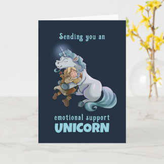 Support émotionnel Carte de voeux Unicorn