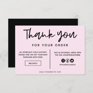 Support en Merci noir et rose