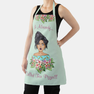 Support féminin mignon partout sur papier tablier