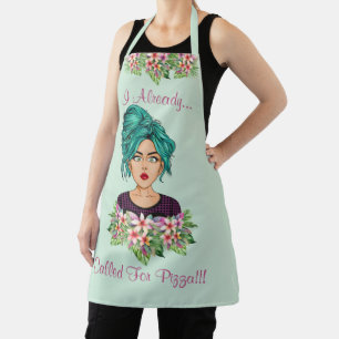 Support féminin mignon partout sur papier tablier