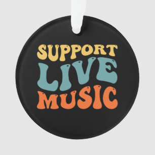 Support Live Music - Retro Typography Band Merch