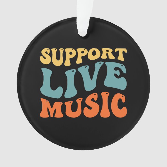 Support Live Music - Retro Typography Band Merch (devant)