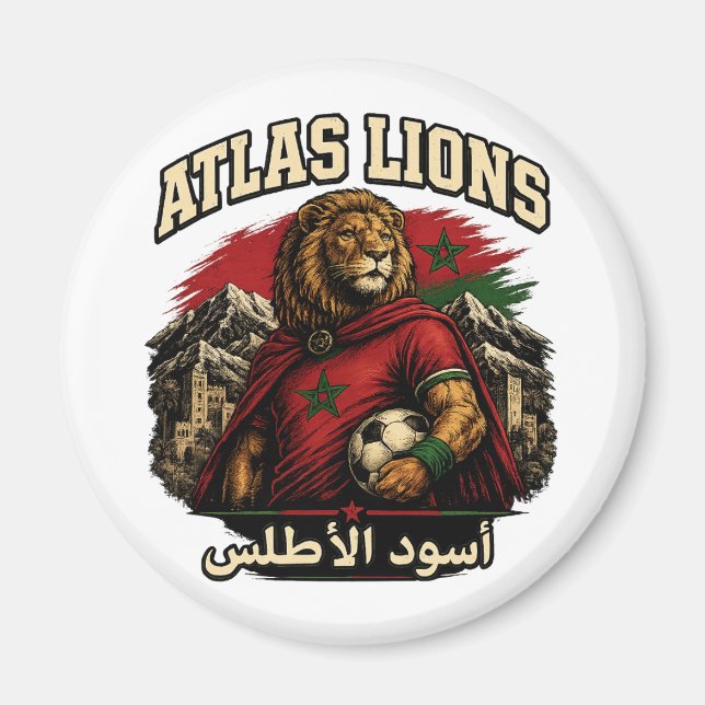 Supporteur des Lions de l'Atlas du Maroc | Magnet  (Devant)