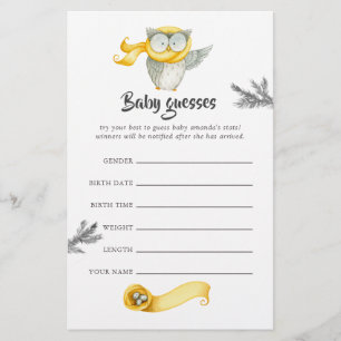 Suppositions de bébé de Noël de hibou d'hiver