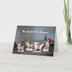 Sur Dasher ! Sur le danseur ! Carte de Noël