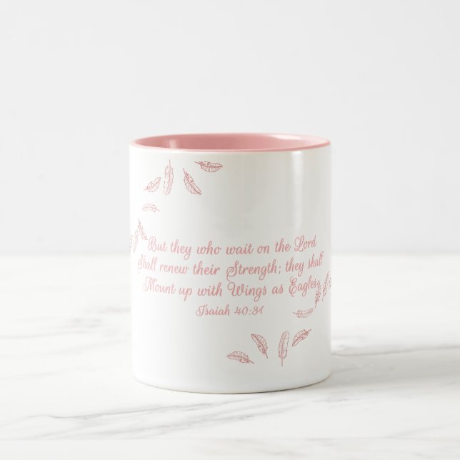 Sur Eagles Wings Écritures chrétiennes Café Mugs (Centre)