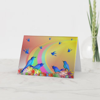 SUR LA carte de voeux RAINBOW.