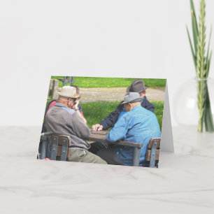 SUR LA COLLINE VIEUX HOMMES FUNNY CARTE D'ANNIVERS