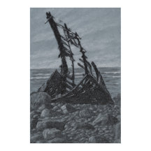 Sur La Côte Impression De Dessin D'Archivage