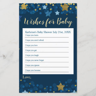 Sur la Lune Baby shower des souhaits pour bébé