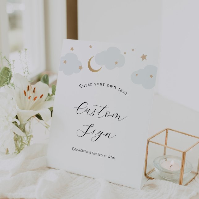 Sur la Lune Bleu Texte Personnalisé Signe (Créateur téléchargé)