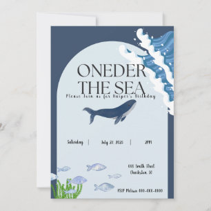 Sur la mer Un an Anniversaire Invitation