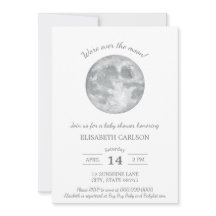 Sur le Baby shower de la Lune Invitation neutre