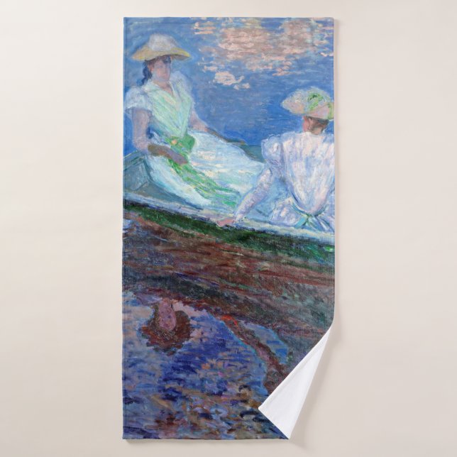 Sur le bateau, Monet (Serviette de bain)