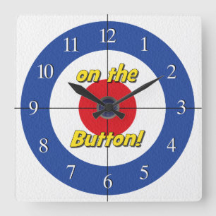 "Sur le bouton" Horloge du Curler - (Bleu)