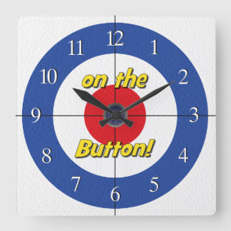 "Sur le bouton" Horloge du Curler - (Bleu)