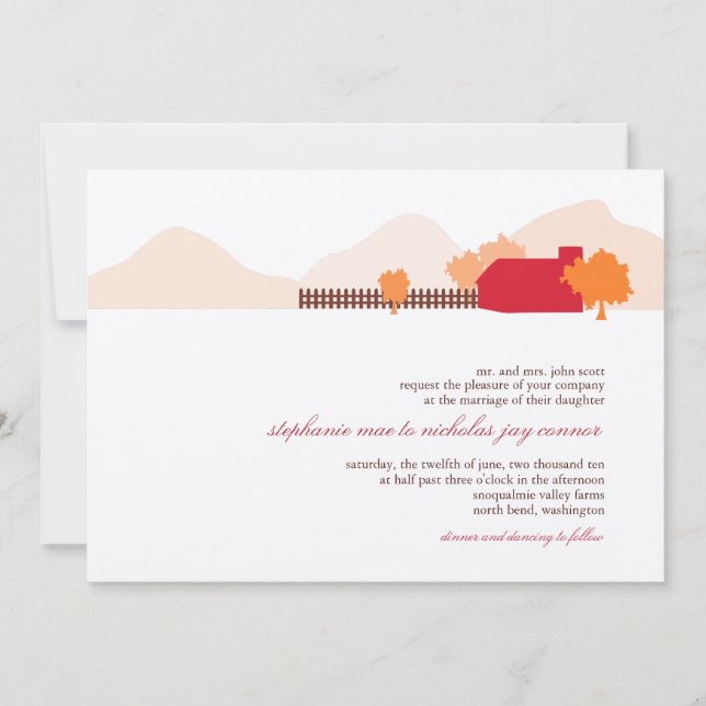 Sur le Faire-part de mariage agricole (Devant)