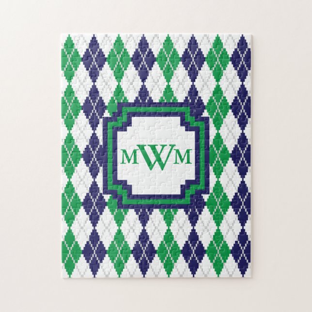 Sur le puzzle Green Argyle (Vertical)