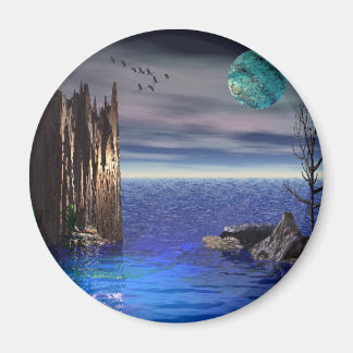 Sur le sommet du monde /Round Magnet