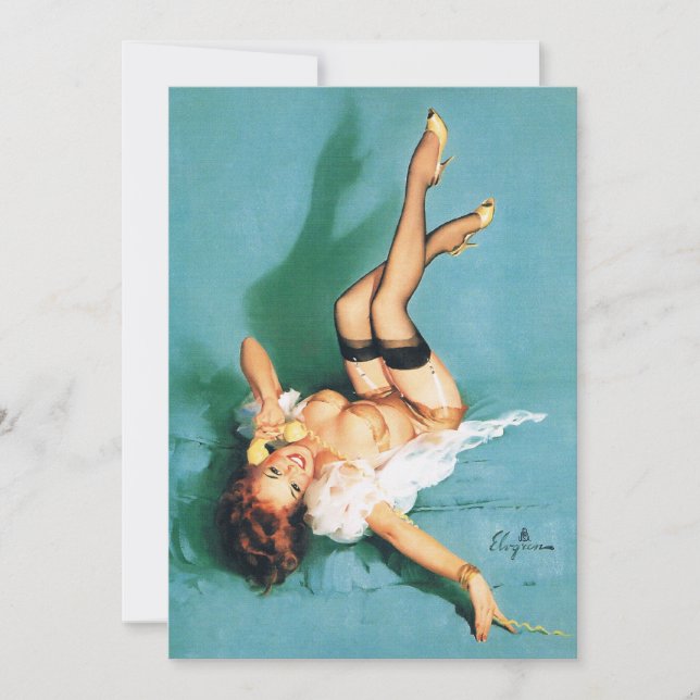 Sur le téléphone - Vintage Pin Up Girl (Devant)