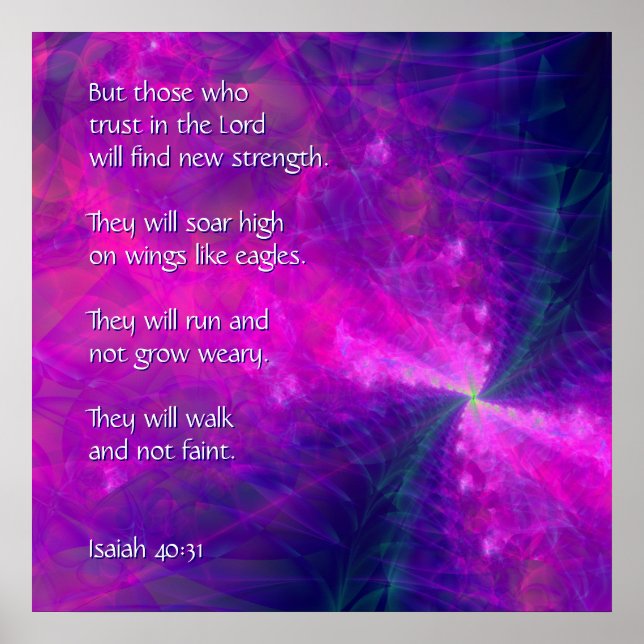 Sur les ailes d'aigle Écriture murale Poster (Devant)