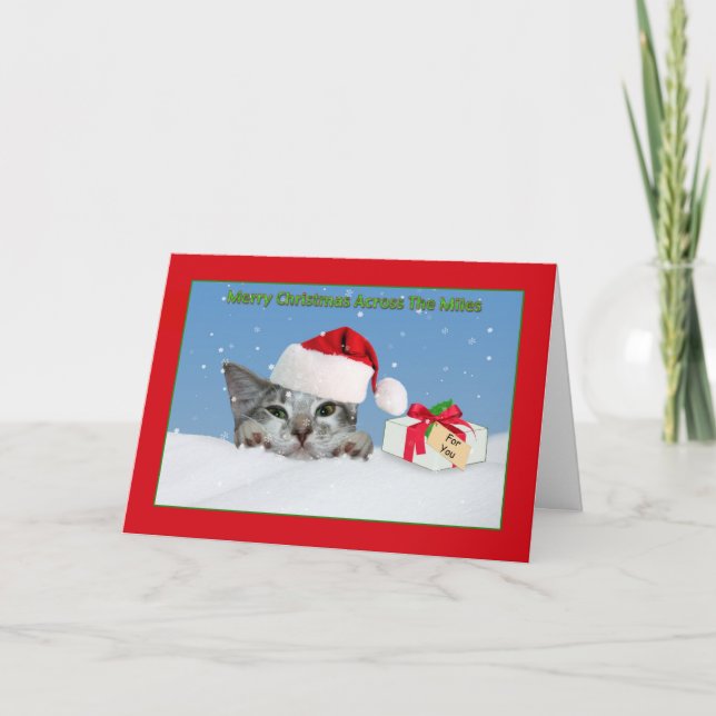 Sur les Miles Carte de Noël avec Kitten (Devant)