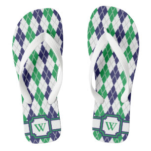 Sur les tongs du Jacquard vert