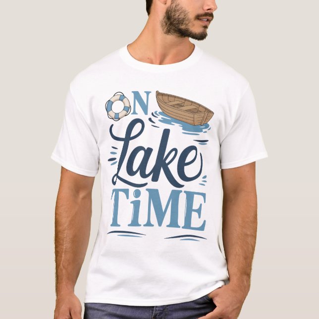Sur l'heure du lac, T-shirt vacances d'été (Devant)