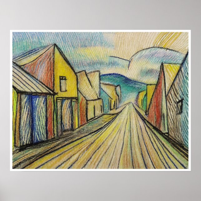 Sur Main Street - Impression Art Archivé (Devant)