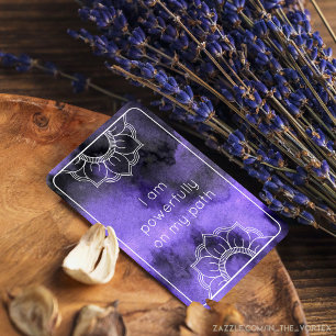 Sur mon chemin Purple Watercolor Carte d'Affirmati