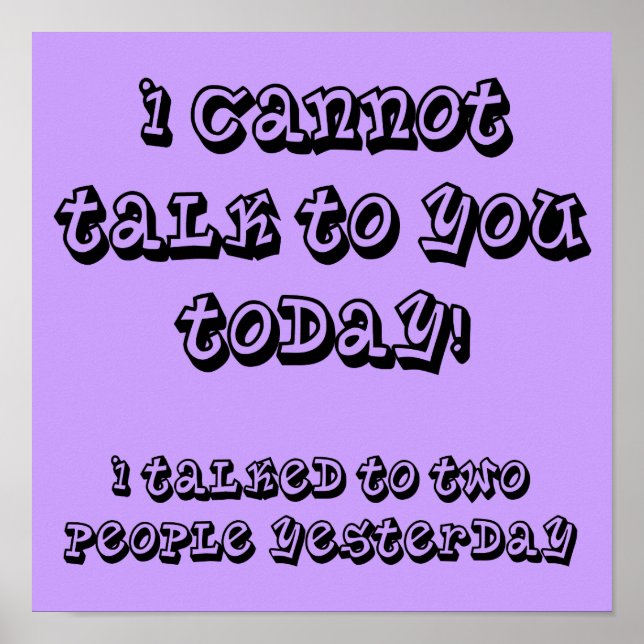 Sur Mon Introvert Limite Funny Poster Signe (Devant)