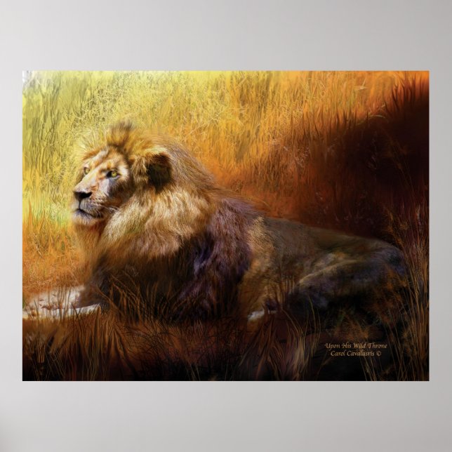 Sur son trône sauvage Poster d'art / Imprimer (Devant)