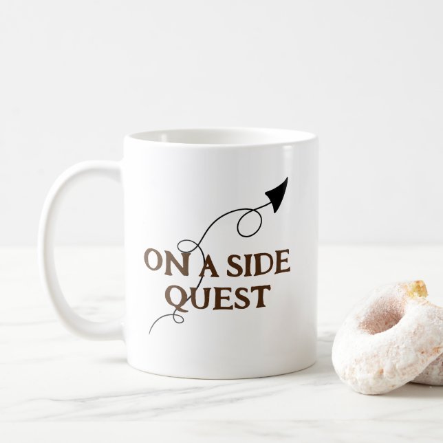 Sur Un Côté Quest Drôle Mug (Avec donut)