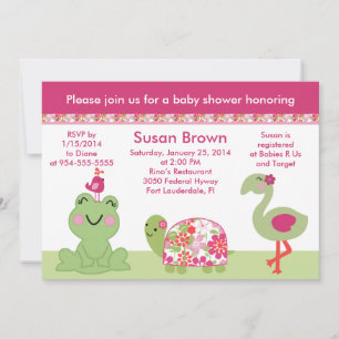 Sur une invitation à un Baby shower d'étang/tortue