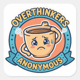 Suranalyseurs Anonymes Autocollant Café Drôle