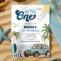 Surf 1er Anniversaire Invitation - The Big One