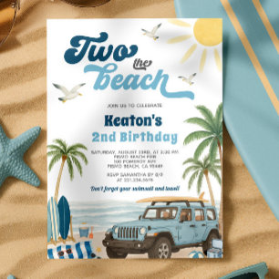 Surf 2e Invitation anniversaire - Deux plages